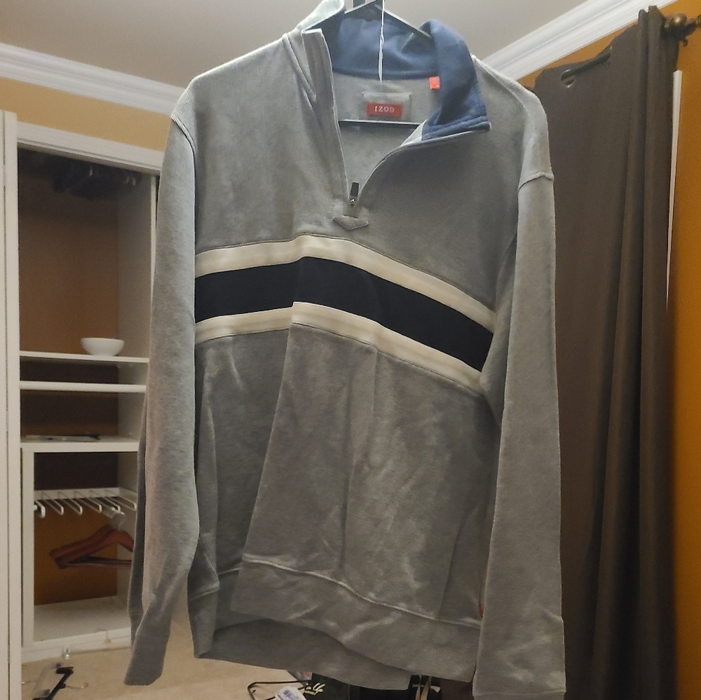 Grey Sweater with center stipe